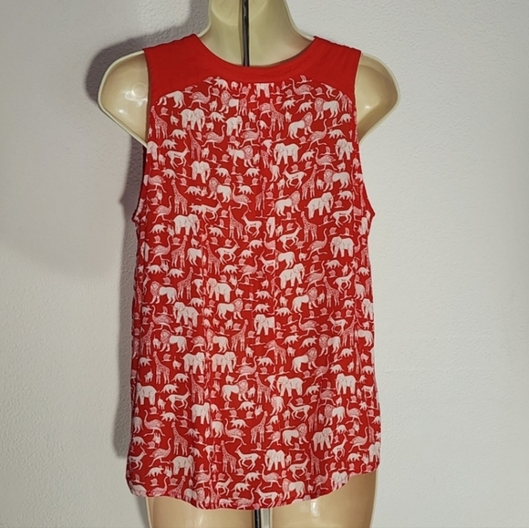 Maeve By Anthropoligie Safari Top Red Size 4 - Picture 8 of 13